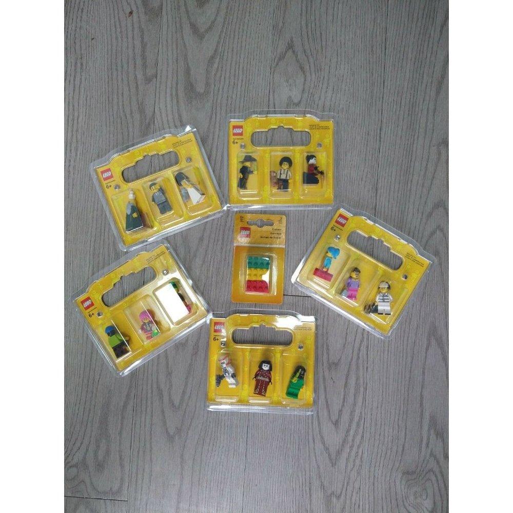 Leggo Miny Figures lot and Erasers pre-owned unopened box